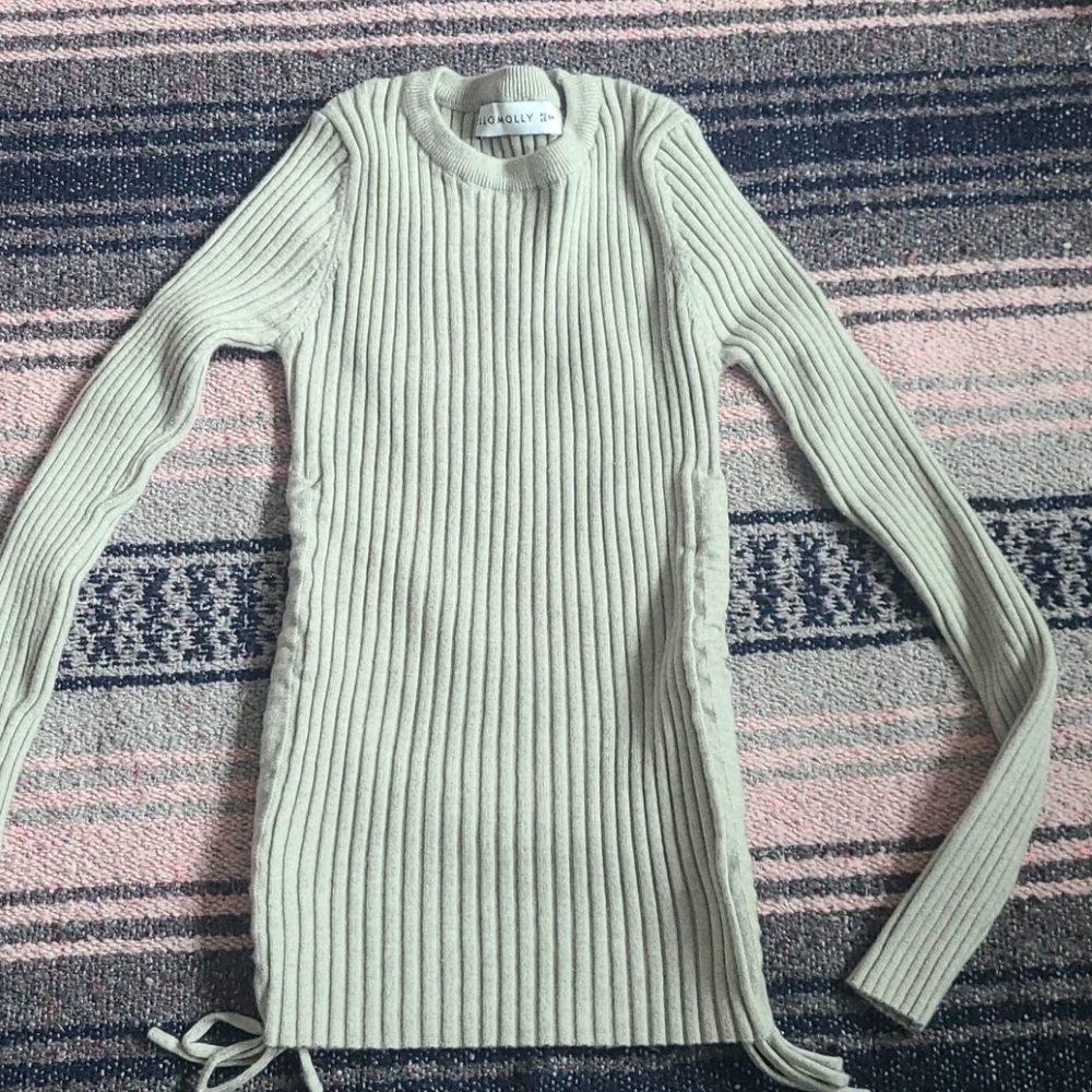 Womens Hello Molly gray sweater S/M